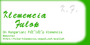 klemencia fulop business card